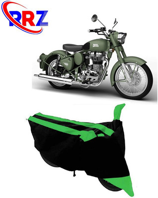 RRZ Waterproof Two Wheeler Cover for Royal Enfield(Battle Green, Black, Green)