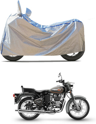 CODOKI Waterproof Two Wheeler Cover for Royal Enfield(Bullet 500, Silver)