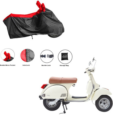 RiderShine Waterproof Two Wheeler Cover for LML(Star Euro 200, Black, Red)