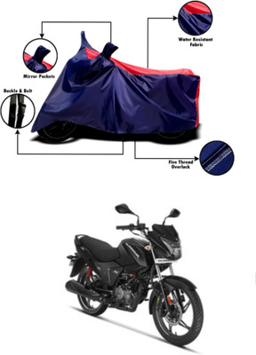 Mdstar Waterproof Two Wheeler Cover for Hero(New Glamour BS6, Blue, Red)