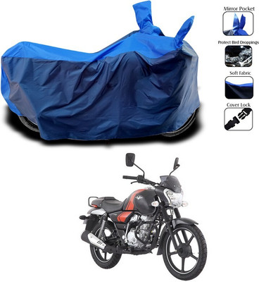 DeepShakshi AUTOMOTIVE Two Wheeler Cover for Bajaj(V12, Black, Blue)