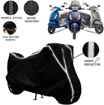 Delphinium Waterproof Two Wheeler Cover for TVS(Jupiter 125, Black)