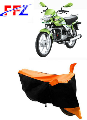 FFZ Waterproof Two Wheeler Cover for Hero(HF Deluxe Eco, Black, Orange)