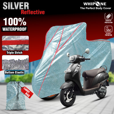 AutoGalaxy Waterproof Two Wheeler Cover for Suzuki(Access 125, Silver)