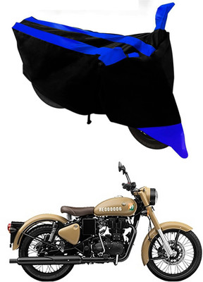 MMSSTAR Waterproof Two Wheeler Cover for Royal Enfield(Bullet Trials 500, Blue, Black)