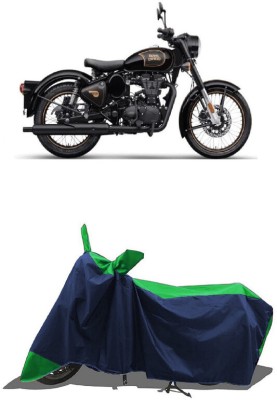 SUGASHRI Waterproof Two Wheeler Cover for Royal Enfield(Classic 500, Green, Blue)