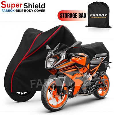 FABROX Waterproof Two Wheeler Cover for KTM(125 Duke, Black, Red)