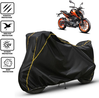 Shiv Kanha Waterproof Two Wheeler Cover for KTM(Duke 200, Black, Yellow)