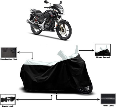 Amexride Two Wheeler Cover for Hero(CBZ Extreme, White, Black)