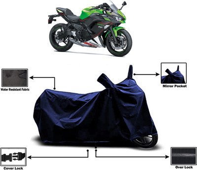 Amexride Two Wheeler Cover for Kawasaki(Ninja 650, Blue)