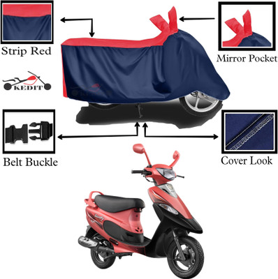KEDIT Two Wheeler Cover for TVS(Scooty Pep+, Red, Blue)