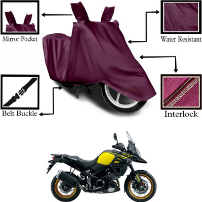 DeepShakshi AUTOMOTIVE Two Wheeler Cover for Suzuki(V Strom 1000, Maroon)