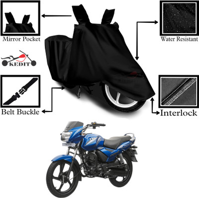 KEDIT Two Wheeler Cover for TVS(Star City Plus, Black)