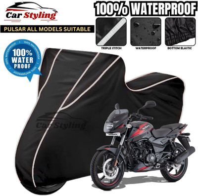 Car Styling Waterproof Two Wheeler Cover for Bajaj(Pulsar 150, Black, White)
