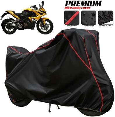 xodi Waterproof Two Wheeler Cover for Bajaj(Pulsar RS200 BS6, Black, Red, Multicolor)