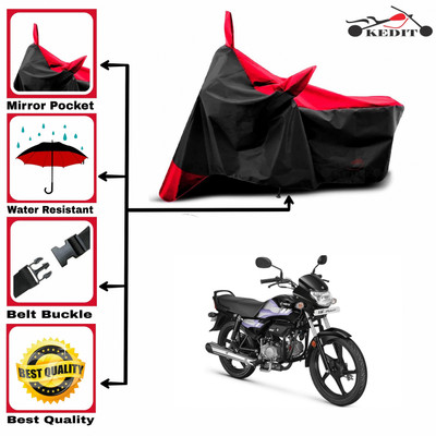 KEDIT Two Wheeler Cover for Hero(HF Deluxe, Red, Black)