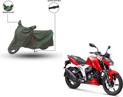 Furnish Flow Two Wheeler Cover for TVS(Apache RTR 160 4V, Green)