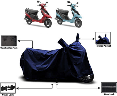 Amexride Two Wheeler Cover for TVS(Scooty Pep Plus, Blue)