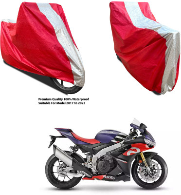 AutoGalaxy Waterproof Two Wheeler Cover for Aprilia(RSV4, Silver, Red)
