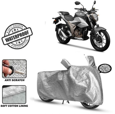 Autoinnovation Waterproof Two Wheeler Cover for Suzuki(Gixxer 250, Silver)