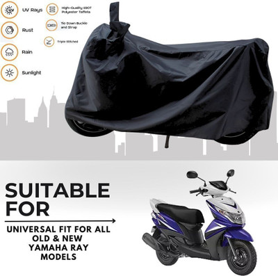 DeepShakshi AUTOMOTIVE Two Wheeler Cover for Yamaha(Ray Z BS6, Black, Black)