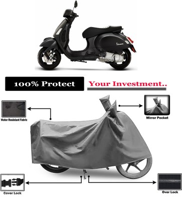 Amexride Two Wheeler Cover for Vespa(Notte 125 BS6, Grey)