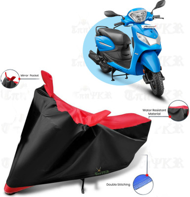 sowelar Waterproof Two Wheeler Cover for Hero(Pleasure, Red, Black)