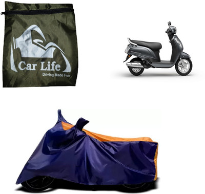 Car Life Two Wheeler Cover for Suzuki(Access 125, Orange, Blue)