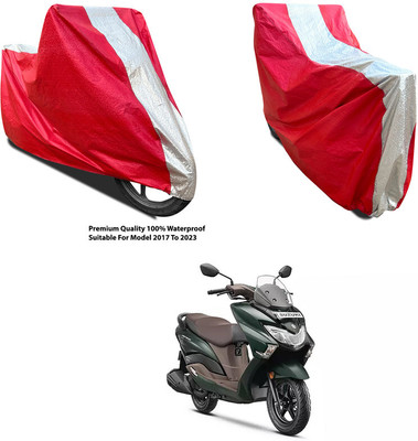 AutoGalaxy Waterproof Two Wheeler Cover for Suzuki(Burgman Street, Silver, Red)