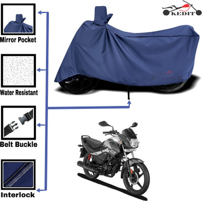KEDIT Two Wheeler Cover for Hero(Passion Pro i3S, Blue)