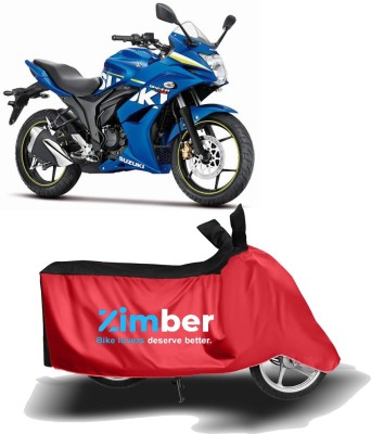 ZIMBER Two Wheeler Cover for Suzuki(Gixxer SF, Red, Black)