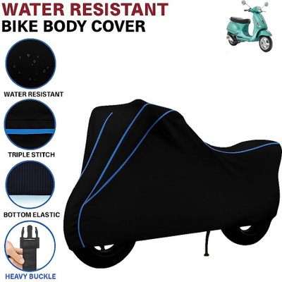BigFly Waterproof Two Wheeler Cover for Vespa(Vespa, Black, Blue)