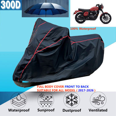 AutoGalaxy Waterproof Two Wheeler Cover for JAWA(42 BS6, Black, Red)