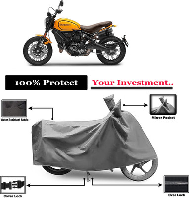 Amexride Two Wheeler Cover for Ducati(Scrambler 1100, Grey)