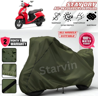 OliverX Waterproof Two Wheeler Cover for Yamaha(Fascino, Green)