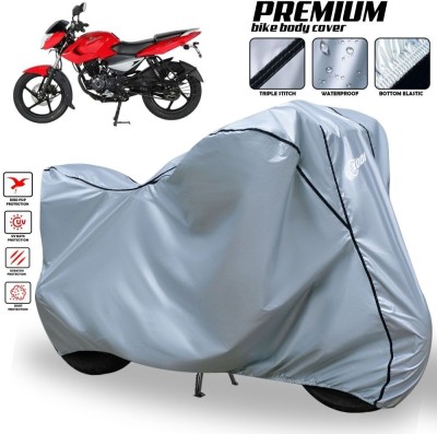 xodi Waterproof Two Wheeler Cover for Bajaj(Pulsar 135 LS DTS-i, Silver, Black)