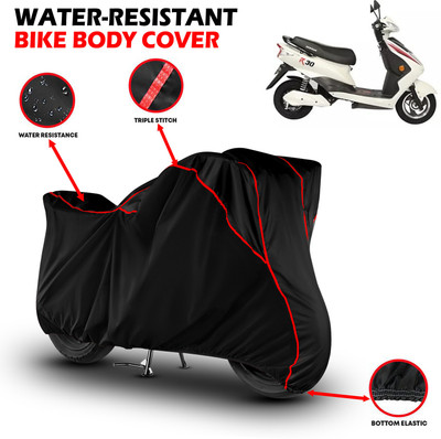 GKG Waterproof Two Wheeler Cover for Okinawa(R30 electric scooter, Black, Red)
