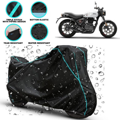 kerwa Waterproof Two Wheeler Cover for Royal Enfield(Hunter 350, Black)