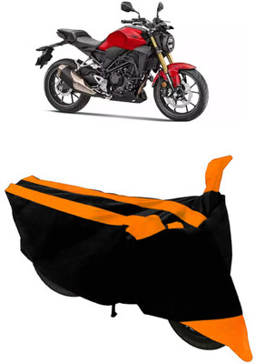 ABORDABLE Two Wheeler Cover for Honda(CB300R, Black, Orange)