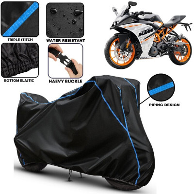 BOTAUTO Waterproof Two Wheeler Cover for KTM(RC 390, Black, Blue)