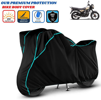 Delphinium Waterproof Two Wheeler Cover for Bajaj(CT110, Black)