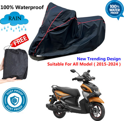 AutoGalaxy Waterproof Two Wheeler Cover for Yamaha(RayZR 125 Fi, Black, Red)