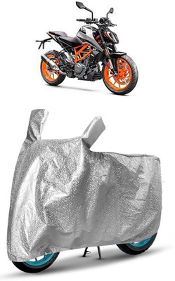 J S R Waterproof Two Wheeler Cover for KTM(390 Duke BS6, Silver)