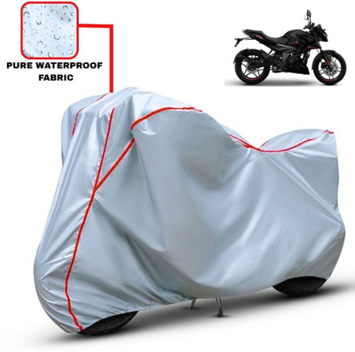 Delphinium Waterproof Two Wheeler Cover for Bajaj(Pulsar N160, Silver, Red)