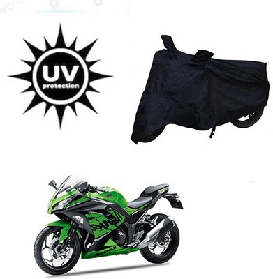 MMSSTAR Waterproof Two Wheeler Cover for Kawasaki(Ninja 300, Black)