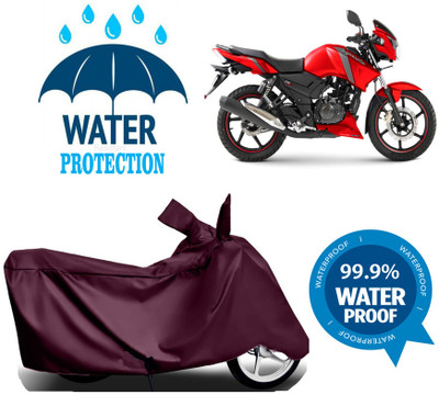 RTS COLLECTIONS Waterproof Two Wheeler Cover for TVS(Apache, Maroon)