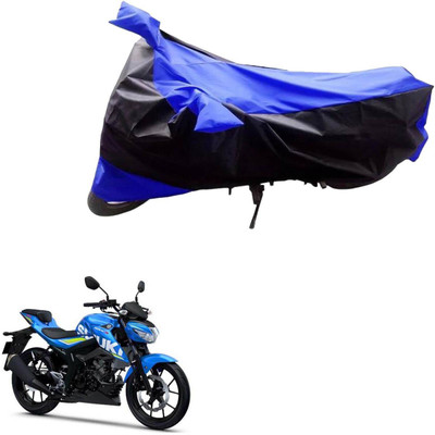 Mdstar Waterproof Two Wheeler Cover for Suzuki(GSX, Black, Blue)