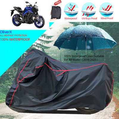 OliverX Waterproof Two Wheeler Cover for Yamaha(MT 03, Black)