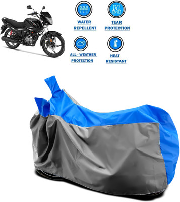 DeepShakshi AUTOMOTIVE Two Wheeler Cover for Hero(Glamour BS6, Grey, Blue)