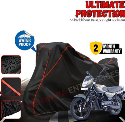 Shiv Kanha Waterproof Two Wheeler Cover for Bajaj(CT 100, Black, Red)